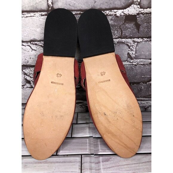 RoHo Red Suede Leather Slip On Beaded Strap Mules Shoes Women’s Sz 43EU/12M US - Picture 16 of 16